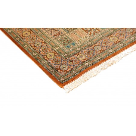 Tappeto Ghom seta Persia marrone 78x120