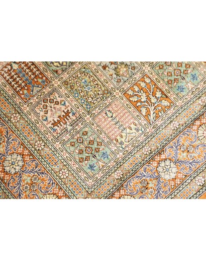Tappeto Ghom seta Persia marrone 78x120
