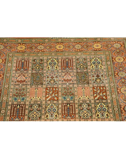 Tappeto Ghom seta Persia marrone 78x120