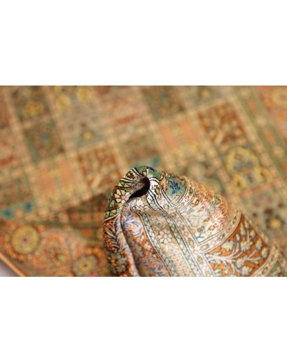 Tappeto Ghom seta Persia marrone 78x120