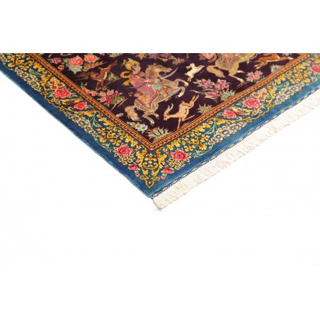 Tappeto Ghom seta Persia grigio marrone 78x120