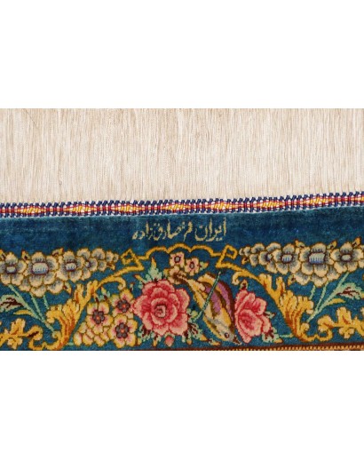 Tappeto Ghom seta Persia grigio marrone 78x120