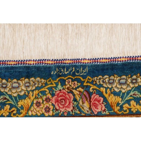 Tappeto Ghom seta Persia grigio marrone 78x120