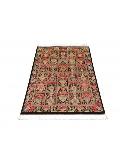 Tappeto Ghom seta Persia marrone blu 78x120