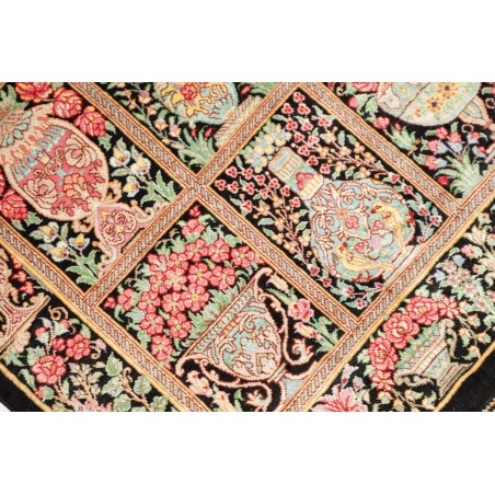 Tappeto Ghom seta Persia marrone blu 78x120