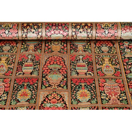 Tappeto Ghom seta Persia marrone blu 78x120