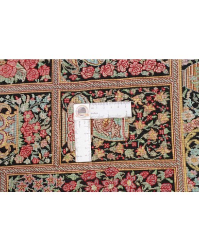 Tappeto Ghom seta Persia marrone blu 78x120