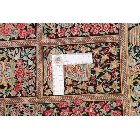 Tappeto Ghom seta Persia marrone blu 78x120