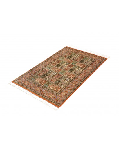 Tappeto Ghom seta Persia marrone 77x122