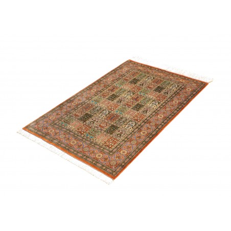 Tappeto Ghom seta Persia marrone 77x122