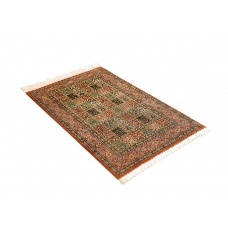 Tappeto Ghom seta Persia marrone 77x122
