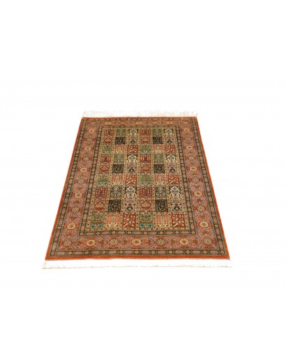 Tappeto Ghom seta Persia marrone 77x122