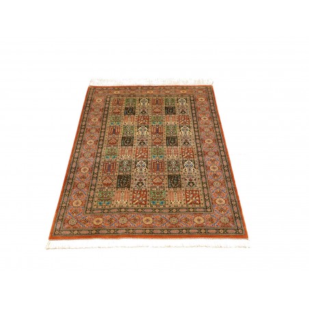Tappeto Ghom seta Persia marrone 77x122