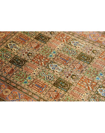 Tappeto Ghom seta Persia marrone 77x122