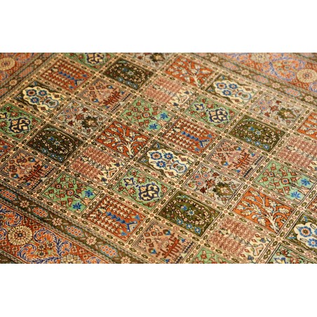 Tappeto Ghom seta Persia marrone 77x122
