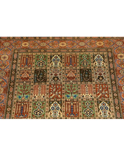 Tappeto Ghom seta Persia marrone 77x122