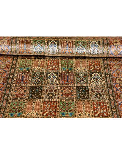 Tappeto Ghom seta Persia marrone 77x122