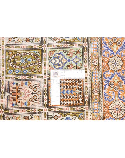 Tappeto Ghom seta Persia marrone 77x122