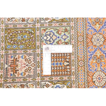 Tappeto Ghom seta Persia marrone 77x122