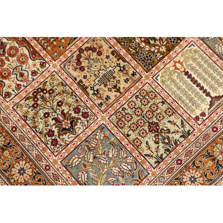 Tappeto Ghom seta Persia giallo marrone 79x120
