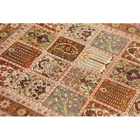 Tappeto Ghom seta Persia giallo marrone 79x120
