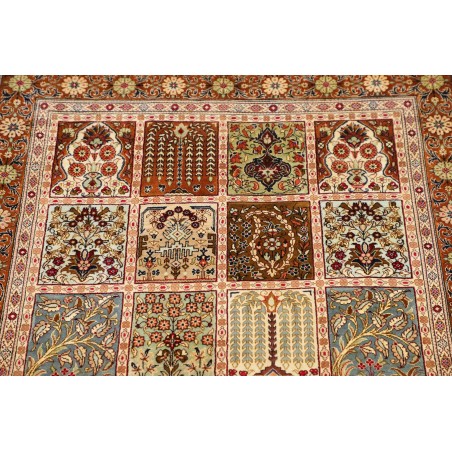 Tappeto Ghom seta Persia giallo marrone 79x120
