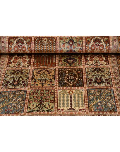 Tappeto Ghom seta Persia giallo marrone 79x120