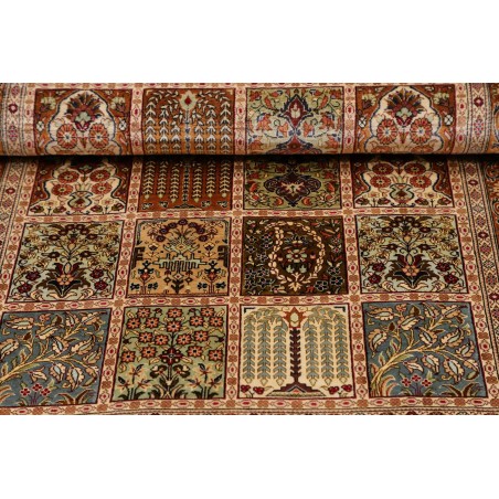 Tappeto Ghom seta Persia giallo marrone 79x120