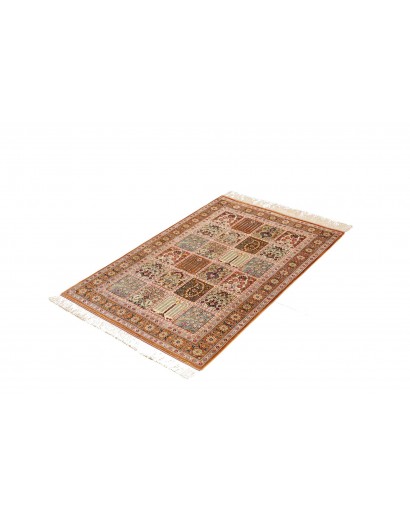 Tappeto Ghom seta Persia giallo marrone 80x120