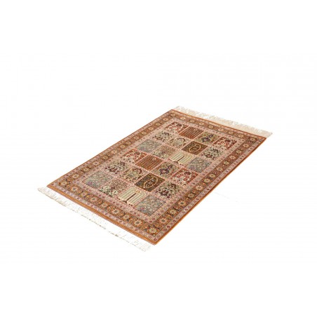Tappeto Ghom seta Persia giallo marrone 80x120