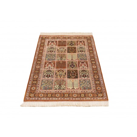 Tappeto Ghom seta Persia giallo marrone 80x120