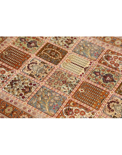 Tappeto Ghom seta Persia giallo marrone 80x120