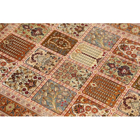 Tappeto Ghom seta Persia giallo marrone 80x120