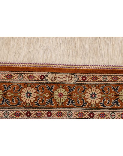 Tappeto Ghom seta Persia giallo marrone 80x120