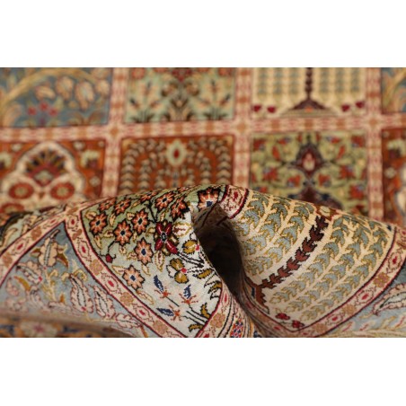 Tappeto Ghom seta Persia giallo marrone 80x120
