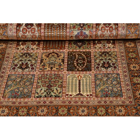 Tappeto Ghom seta Persia giallo marrone 80x120