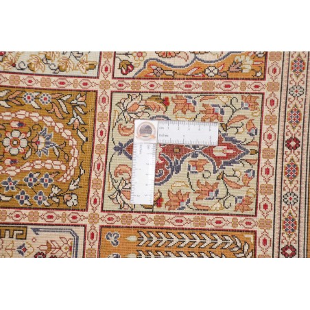Tappeto Ghom seta Persia giallo marrone 80x120