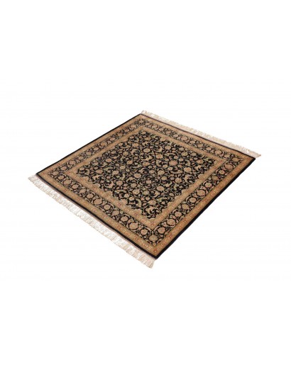 Tappeto Ghom seta Persia marrone beige 100x100