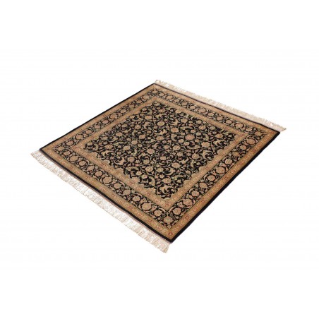Tappeto Ghom seta Persia marrone beige 100x100