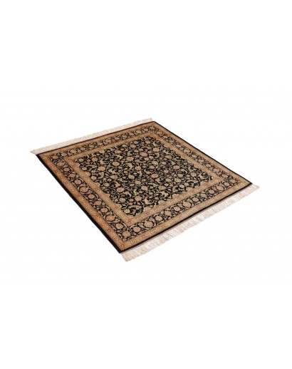 Tappeto Ghom seta Persia marrone beige 100x100
