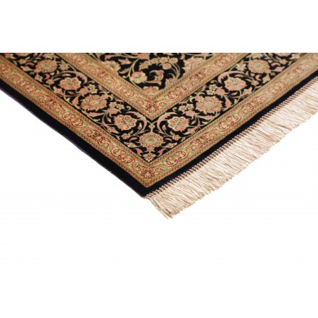 Tappeto Ghom seta Persia marrone beige 100x100
