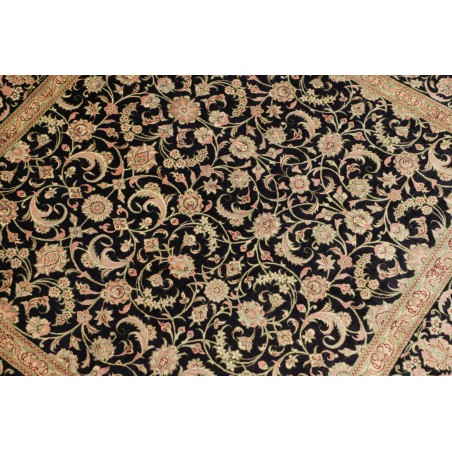 Tappeto Ghom seta Persia marrone beige 100x100