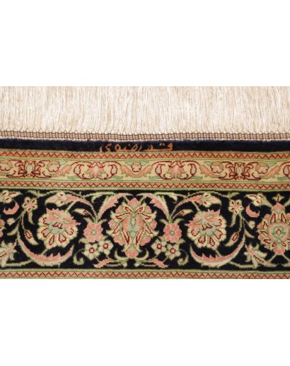 Tappeto Ghom seta Persia marrone beige 100x100