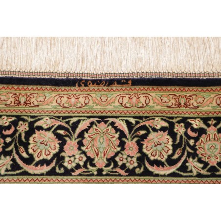 Tappeto Ghom seta Persia marrone beige 100x100