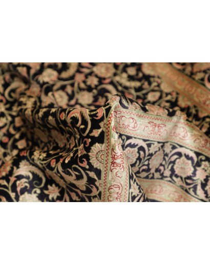 Tappeto Ghom seta Persia marrone beige 100x100