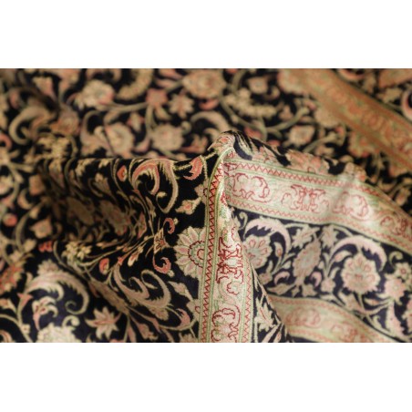 Tappeto Ghom seta Persia marrone beige 100x100