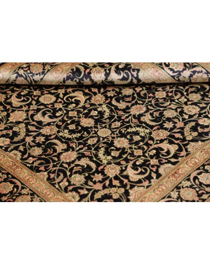 Tappeto Ghom seta Persia marrone beige 100x100
