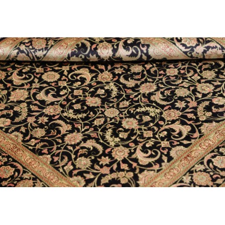 Tappeto Ghom seta Persia marrone beige 100x100