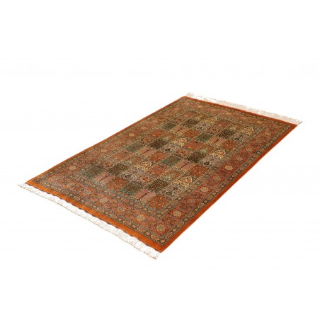 Tappeto Ghom seta Persia marrone 97x154