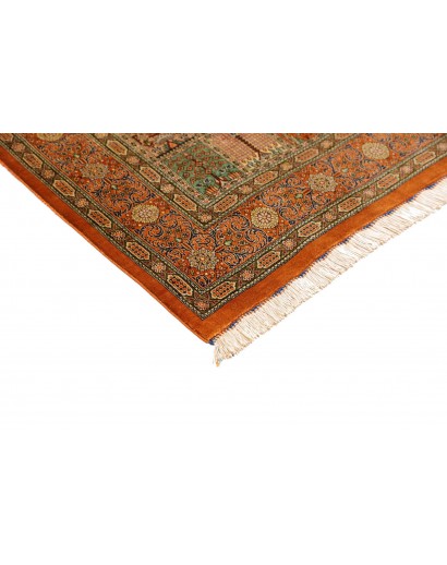 Tappeto Ghom seta Persia marrone 97x154